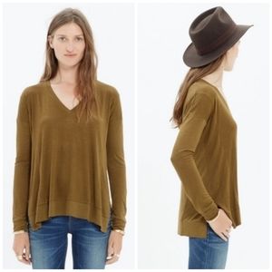 Madewell All Around Olive Knit Long Tee Top